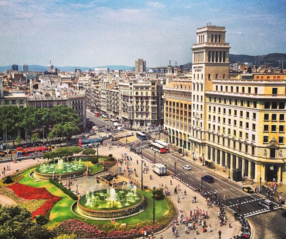 aerial-view-of-plaça-de-catalunya Barcelona Attractions