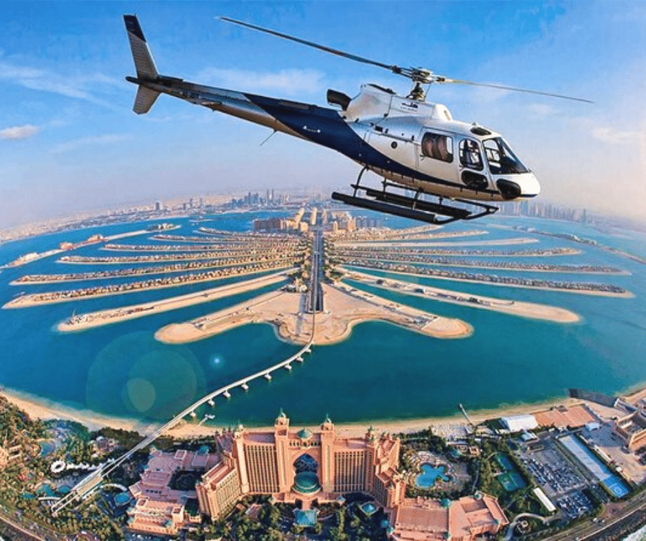 helicopter-cruising-over-dubai-city